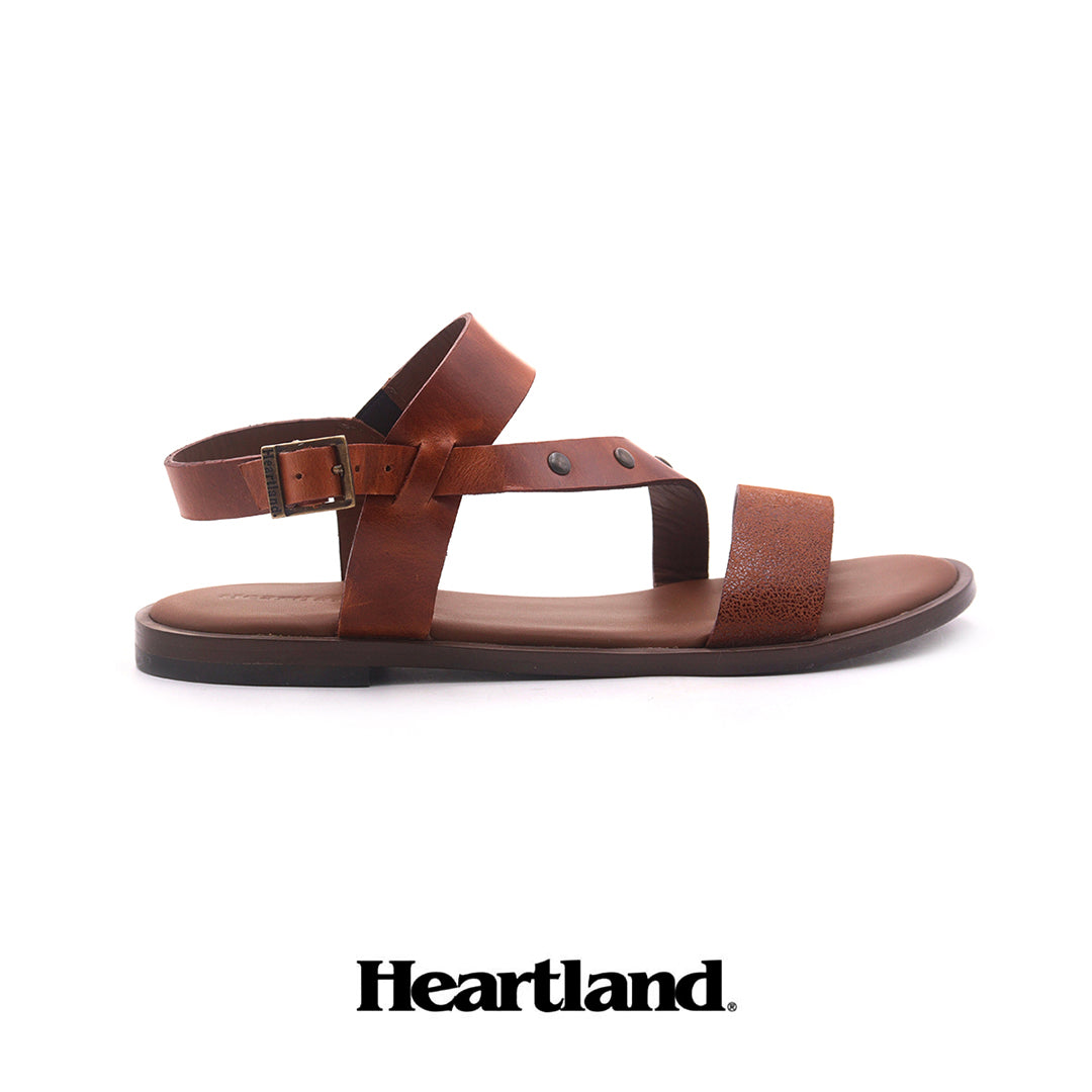 Sandalias flats Heartland Nicole tan para Mujer