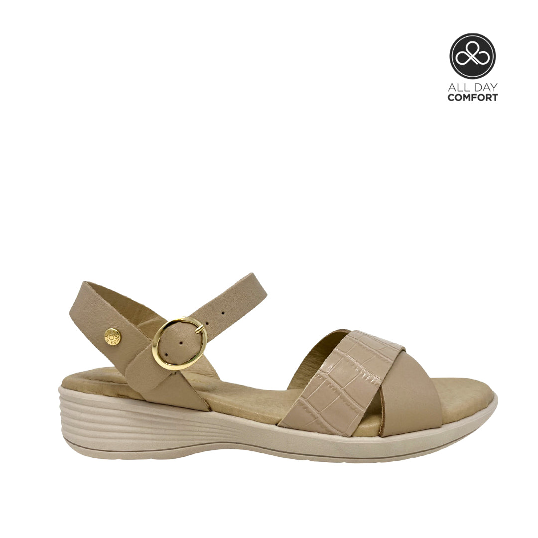 Sandalias flats Kamby para mujer color beige