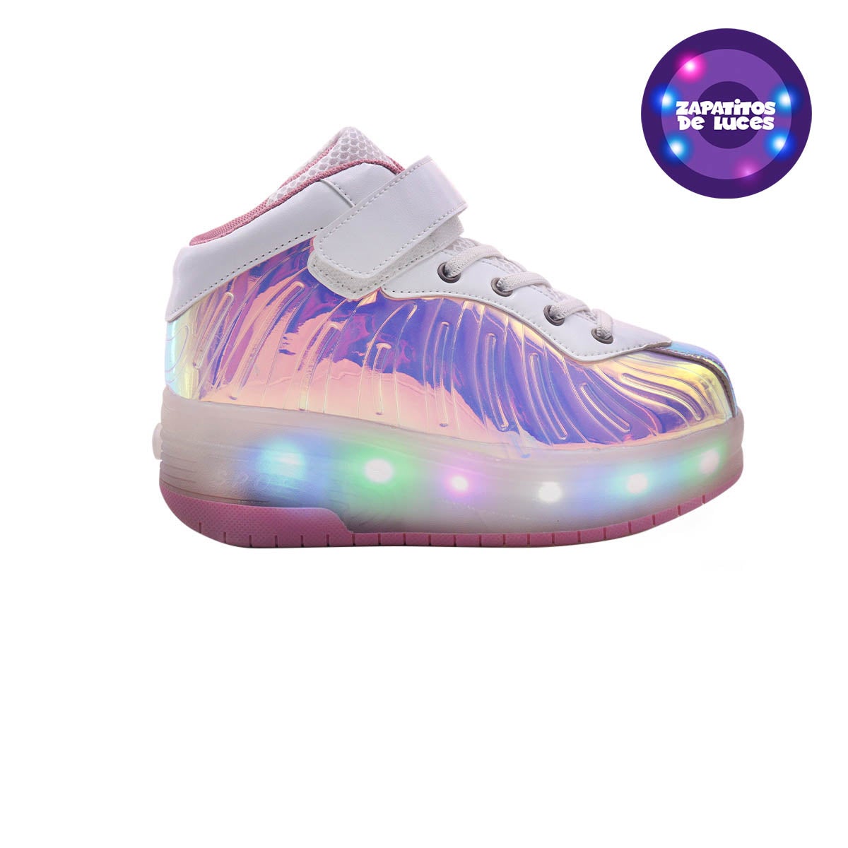 Tenis Skate bracos con luces blanco para Niñas
