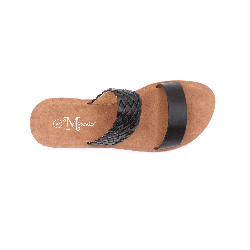 Sandalias flat Darya mirabella negro para Mujer