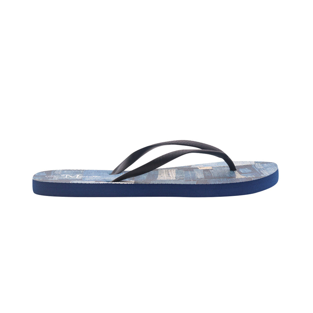 Sandalias flat Rivera miramar navy para Mujer