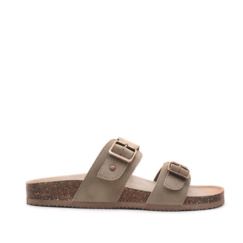Sandalias Flats Berkeley taupe para Mujer