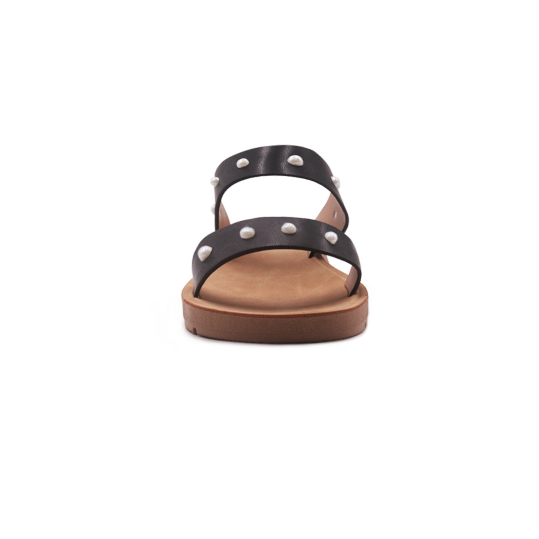 Sandalias Flats Darcy mirabella negro para Mujer