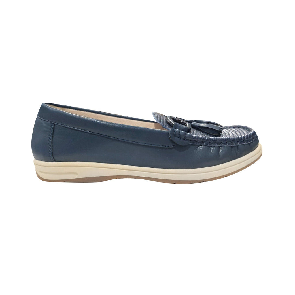 Mocasines Zuri azul para Mujer