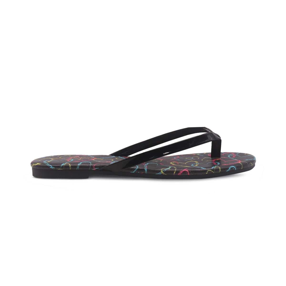 Sandalias Flats Karen Heart negro para Mujer