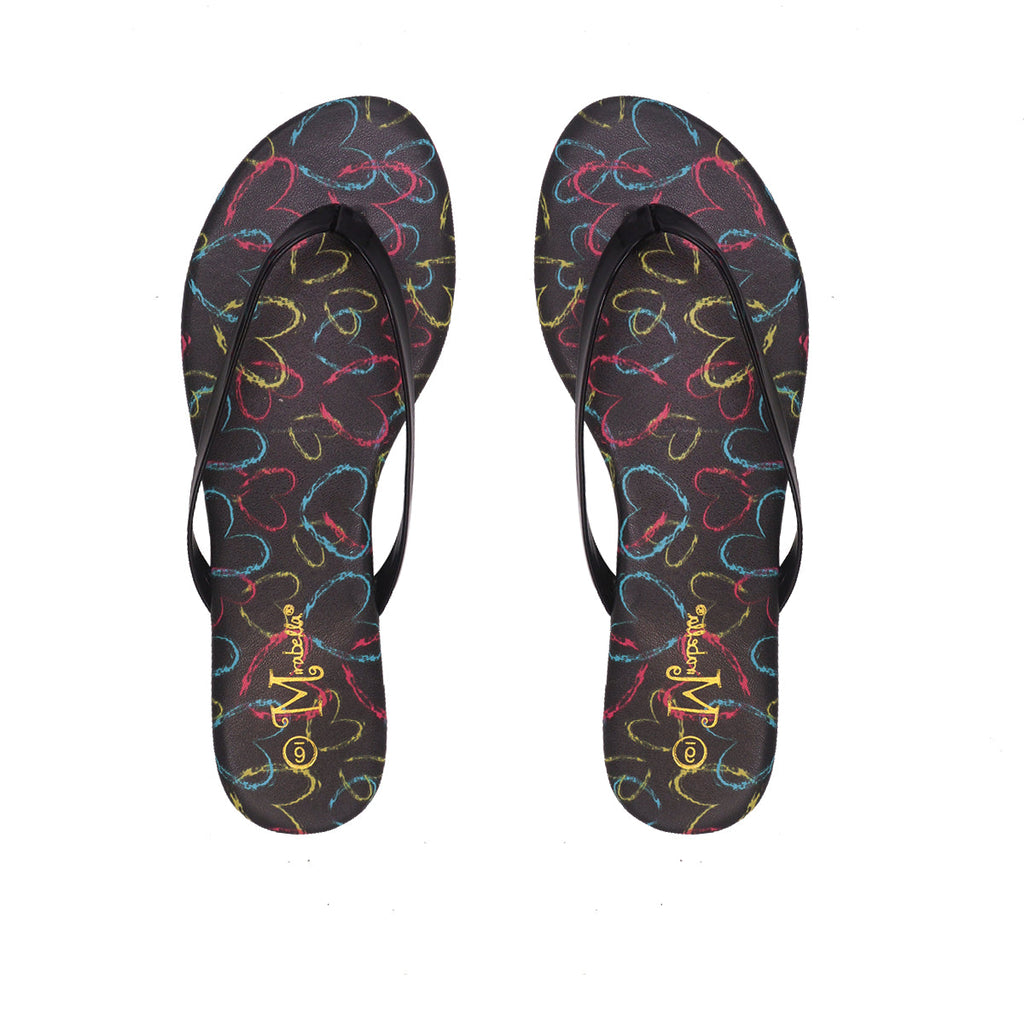 Sandalias Flats Karen Heart negro para Mujer