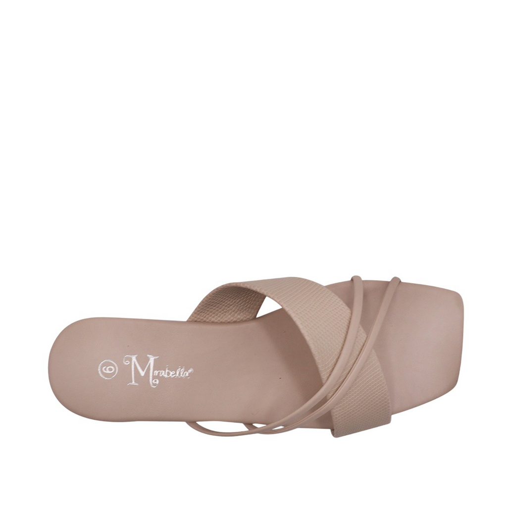 Sandalias Flats Karina Mirabella beige para Mujer