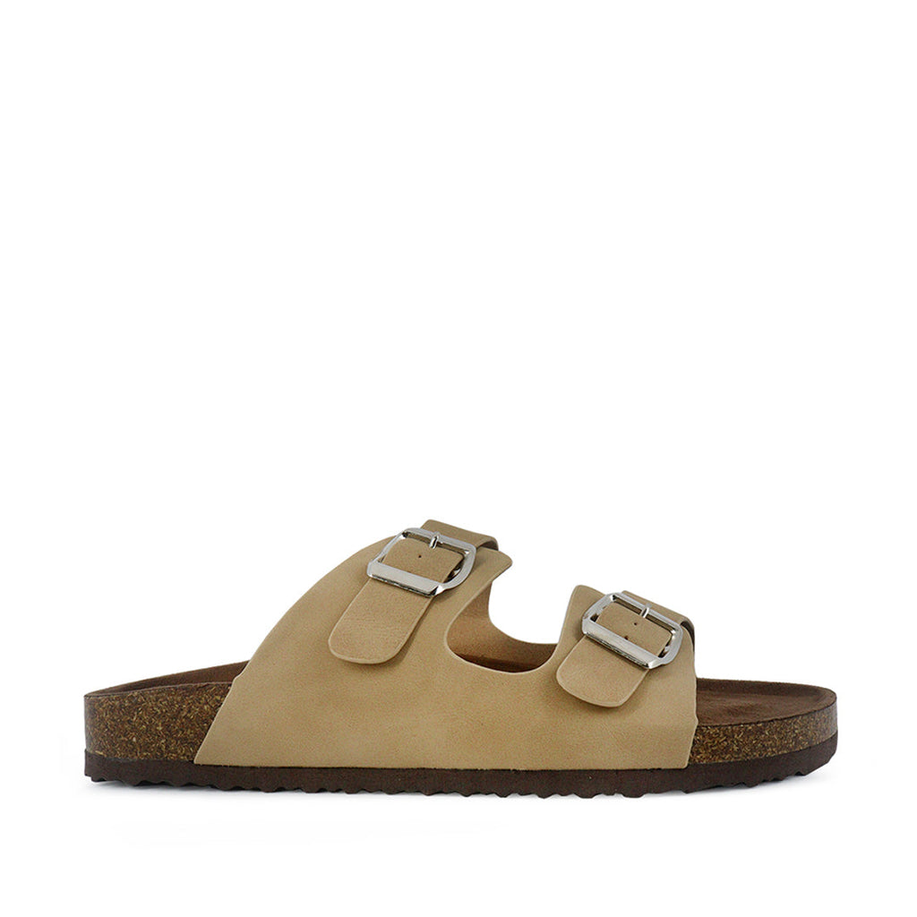 Sandalias flats Mirka beige para mujer