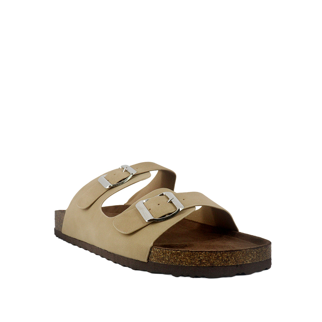 Sandalias flats Mirka beige para mujer