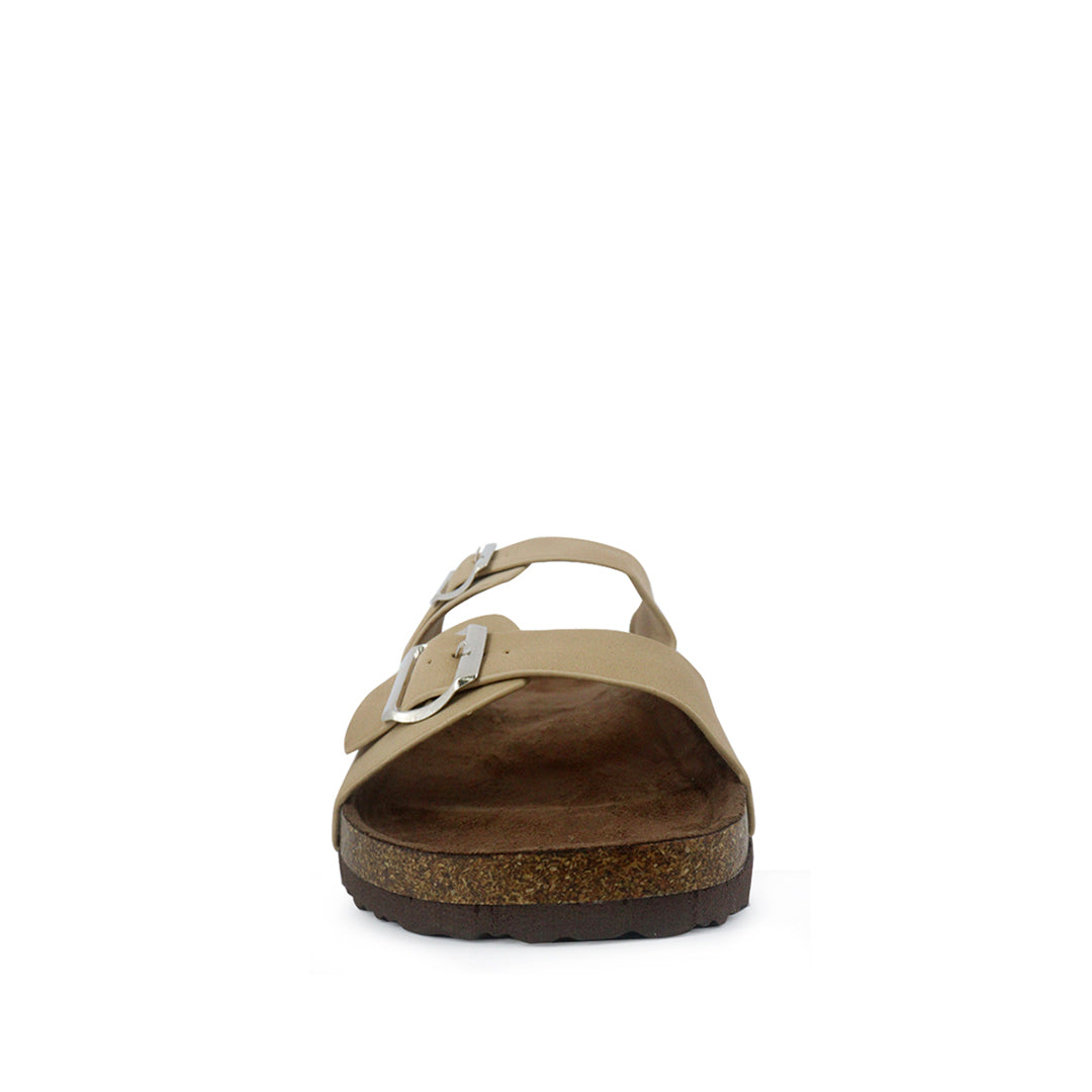 Sandalias flats Mirka beige para mujer