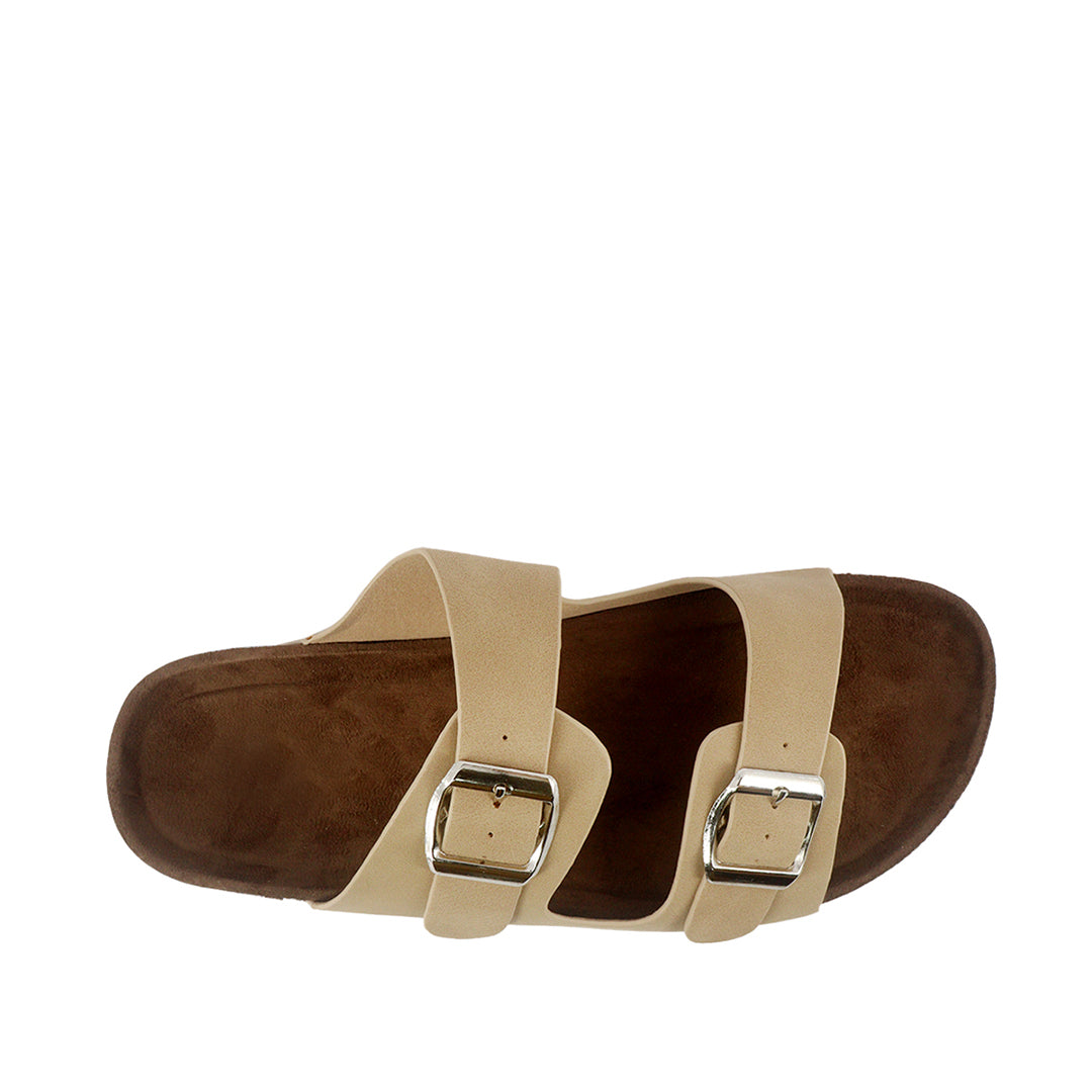 Sandalias flats Mirka beige para mujer