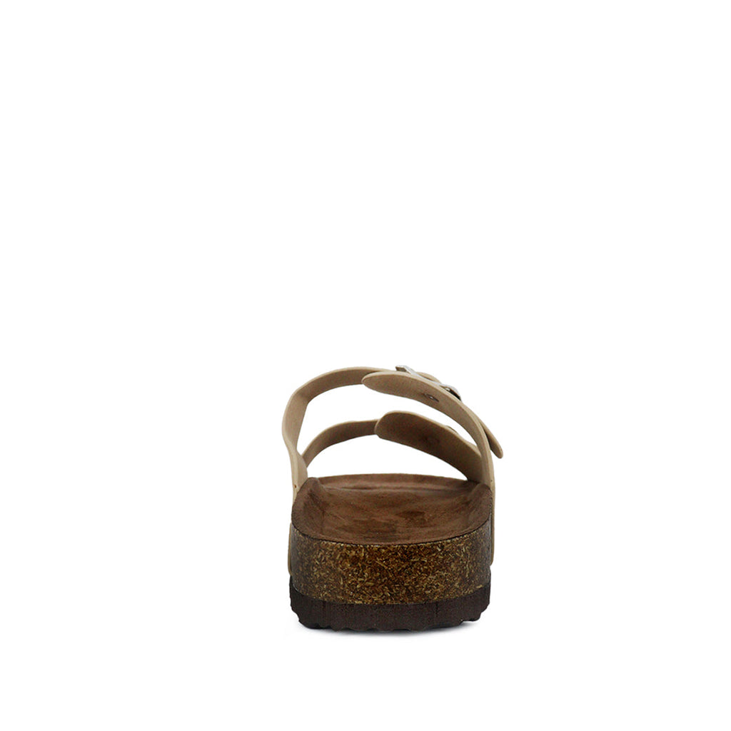 Sandalias flats Mirka beige para mujer