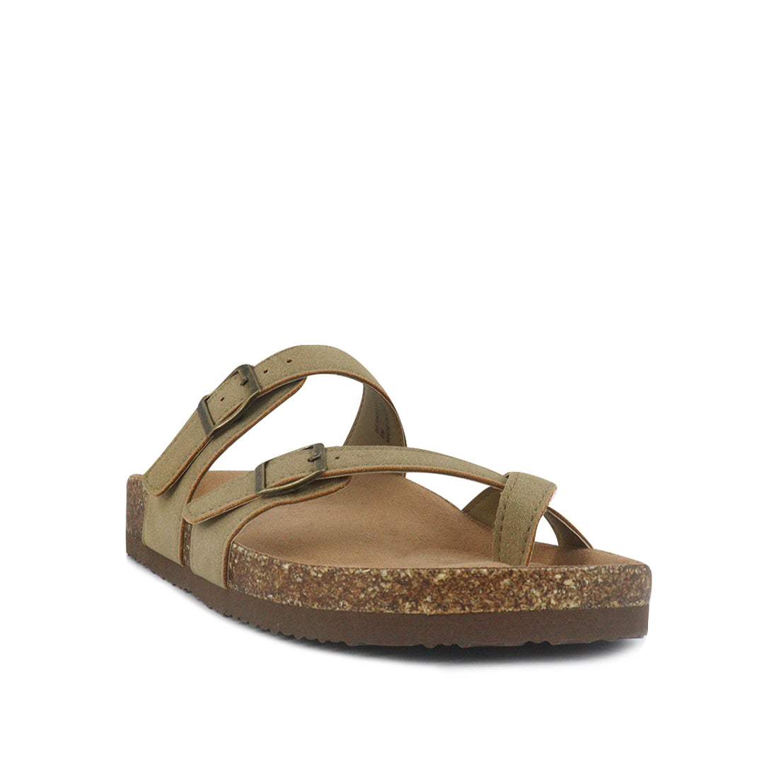 Sandalias flats Berkeley taupe para Mujer