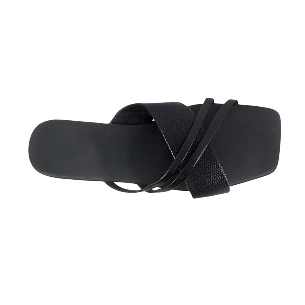 Sandalias flats Karina negro para Mujer