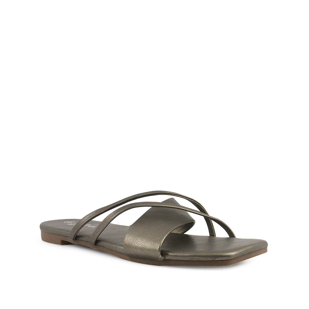 Sandalias flats Karina dorado para Mujer