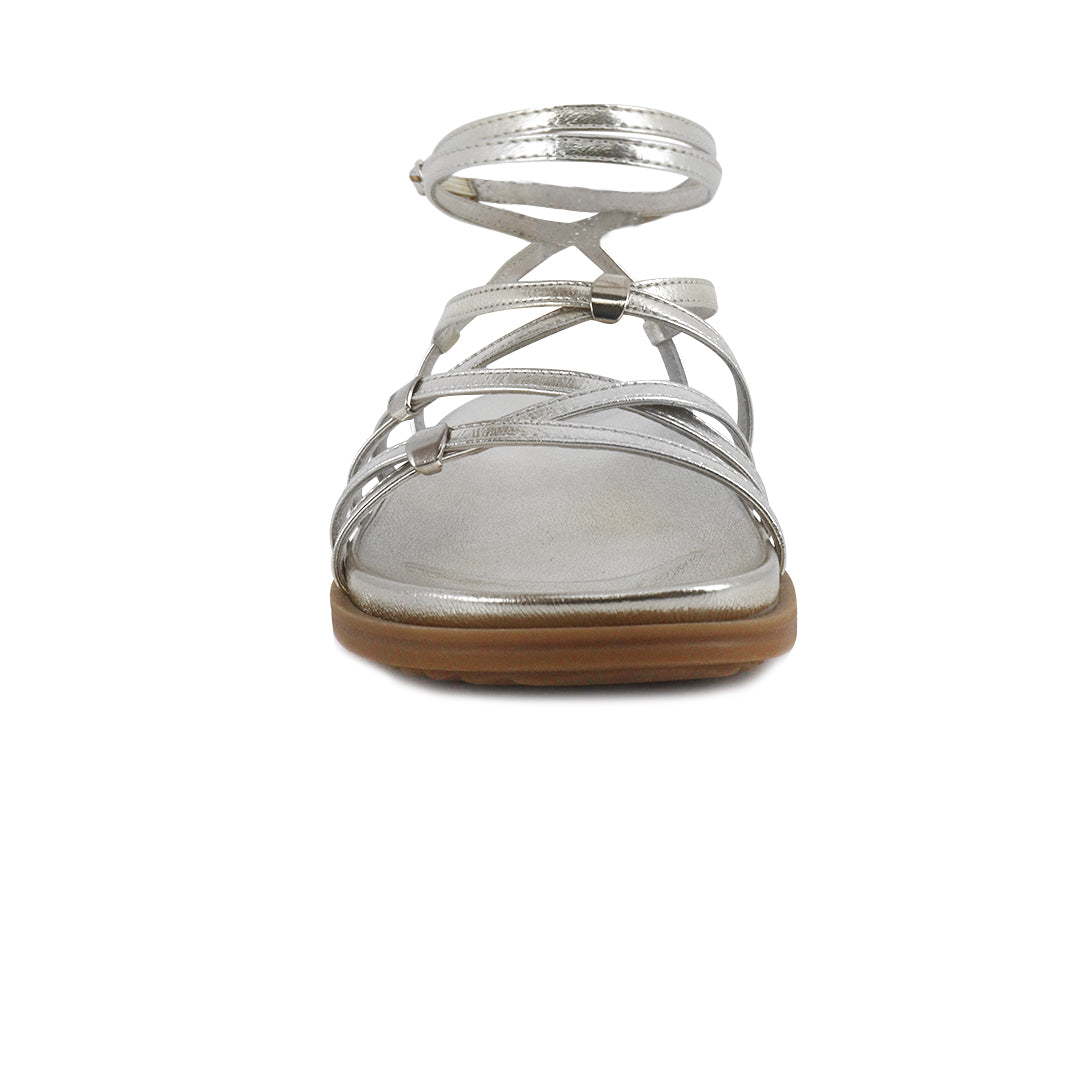 Sandalias flats Daisy plateado para Mujer