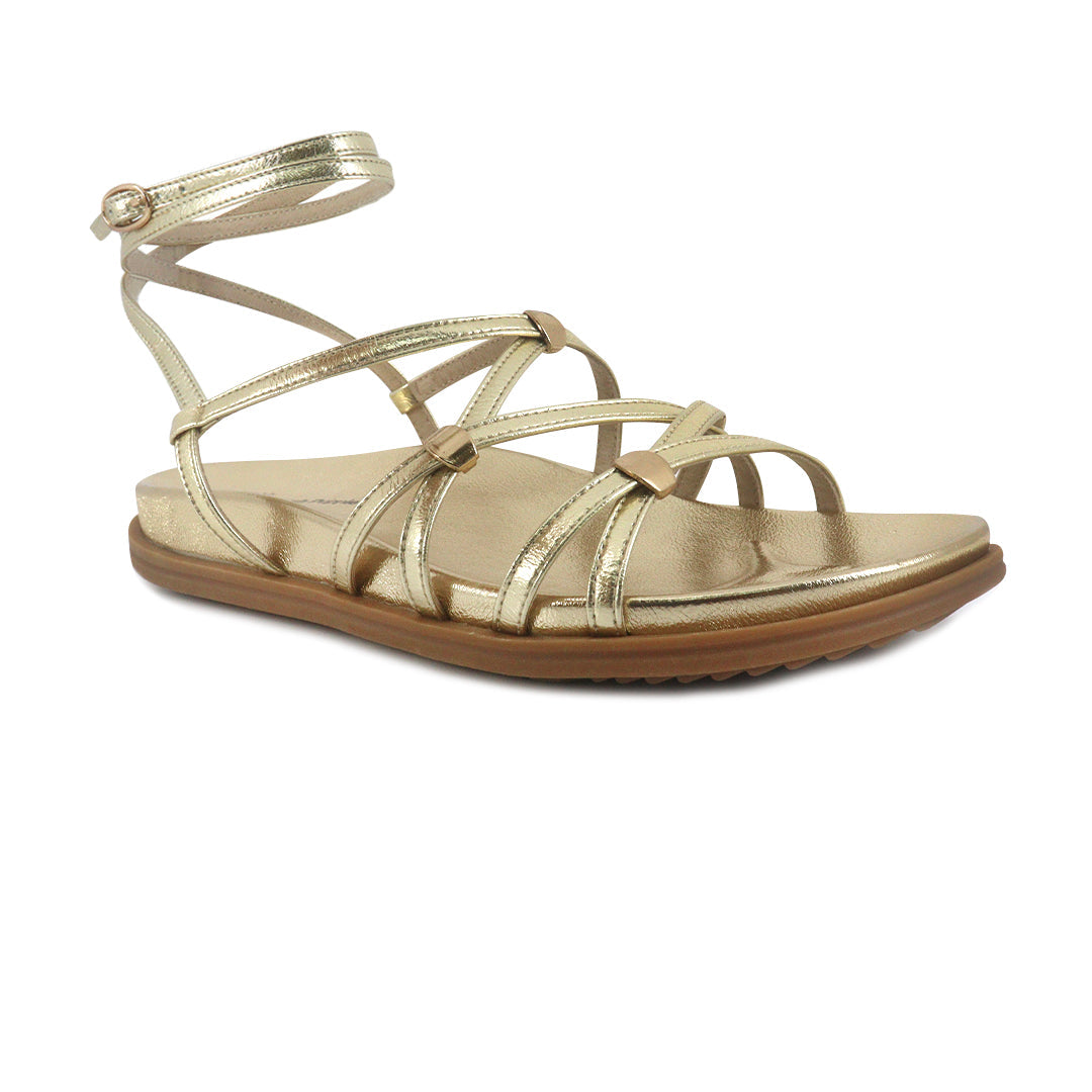 Sandalias flats Daisy dorado para Mujer