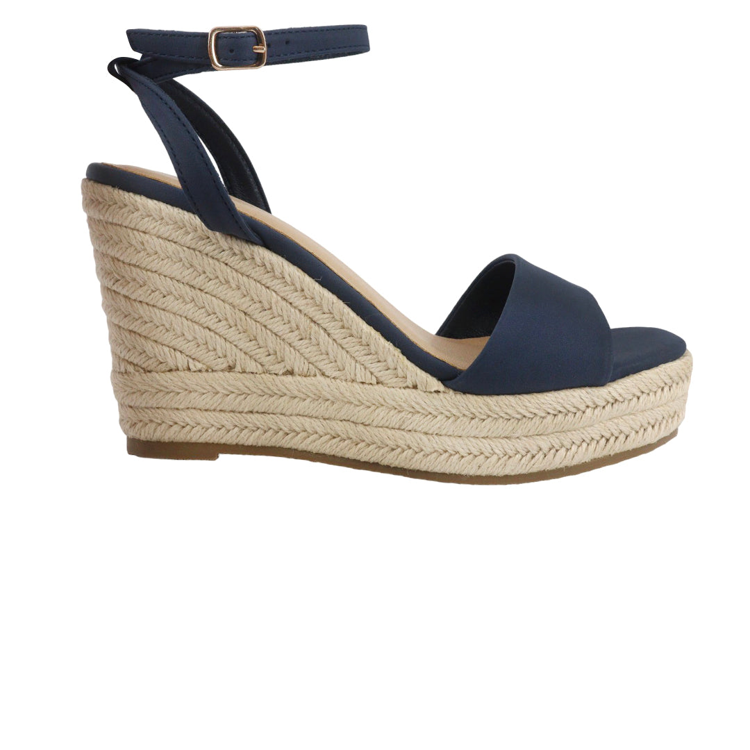Sandalias de cuña Anitta color marino para mujer