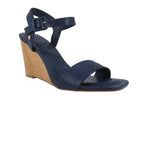Sandalias de cuña Capri color marino para mujer