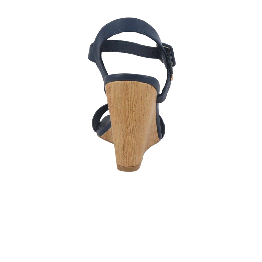 Sandalias de cuña Capri color marino para mujer