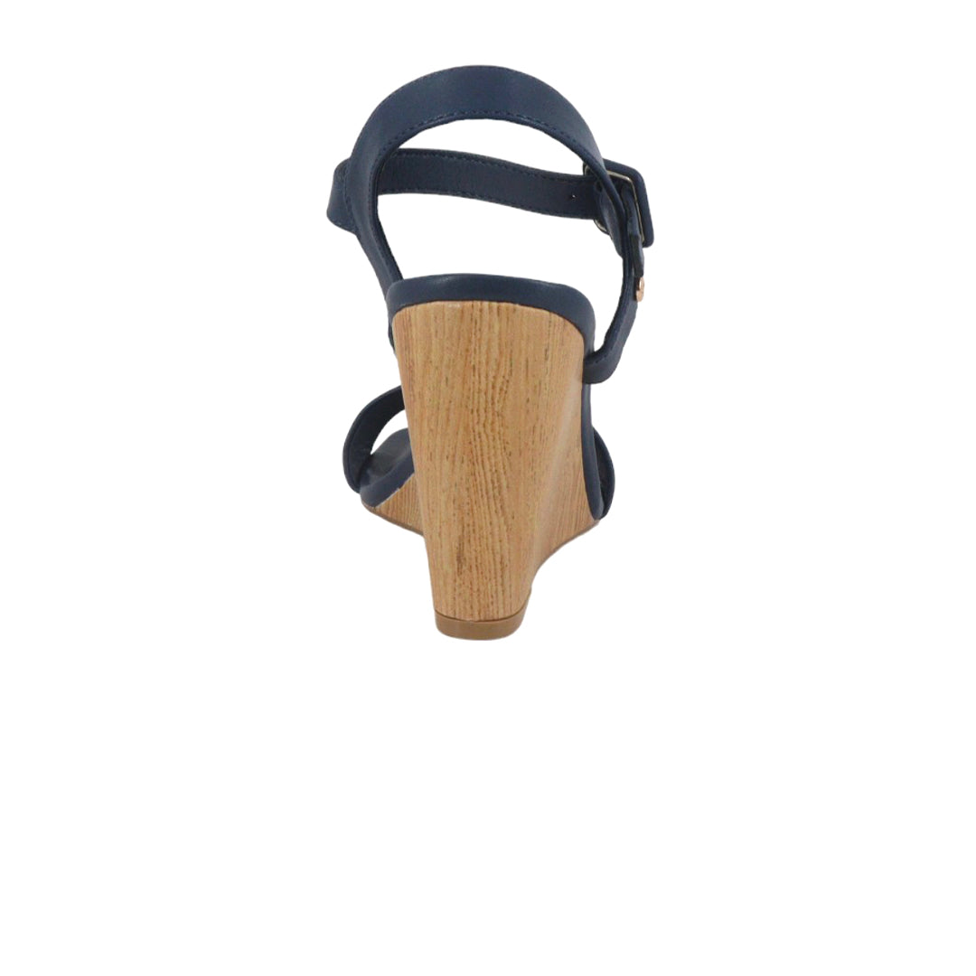 Sandalias de cuña Capri color marino para mujer