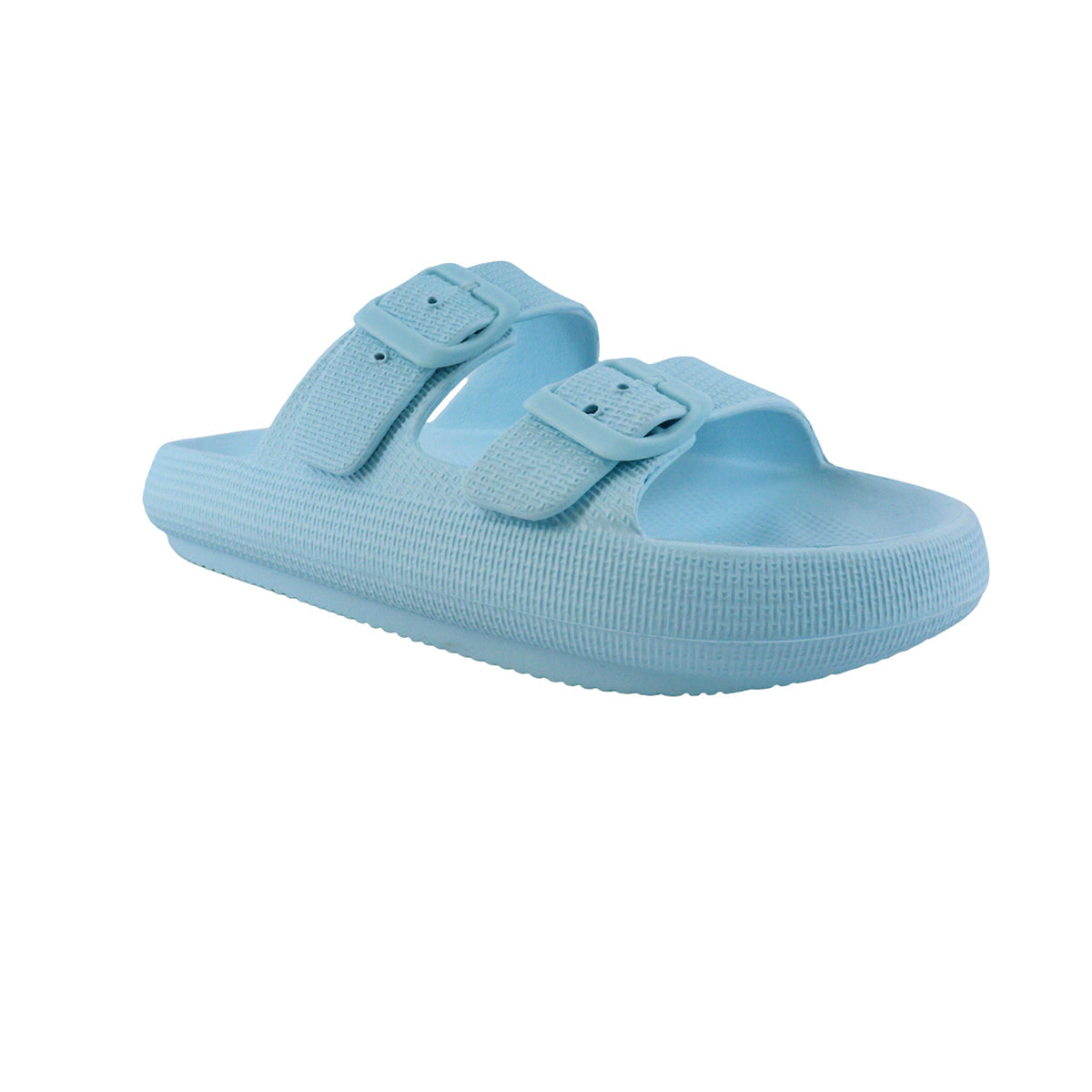 Sandalias flats Chunky celeste para mujer