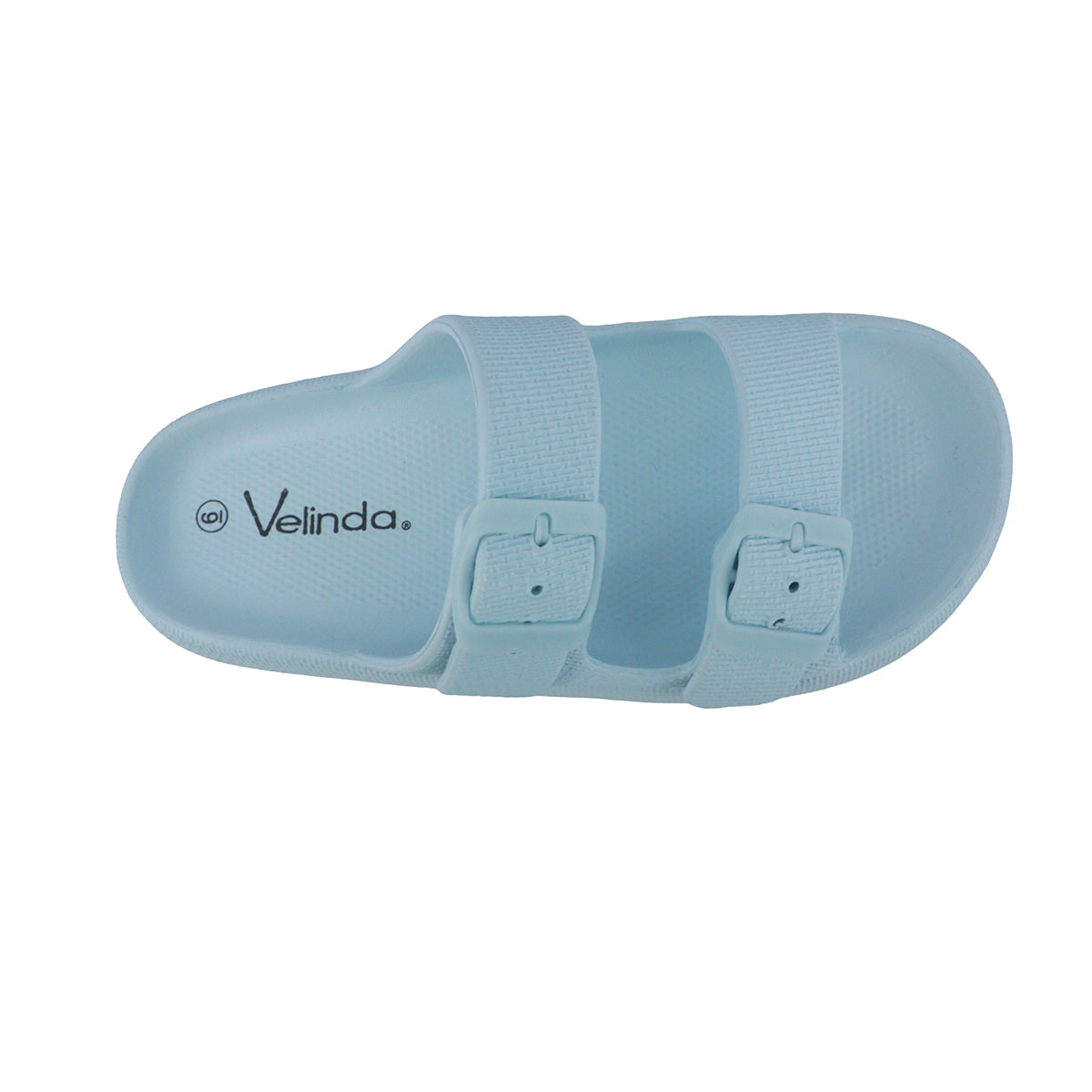 Sandalias flats Chunky celeste para mujer