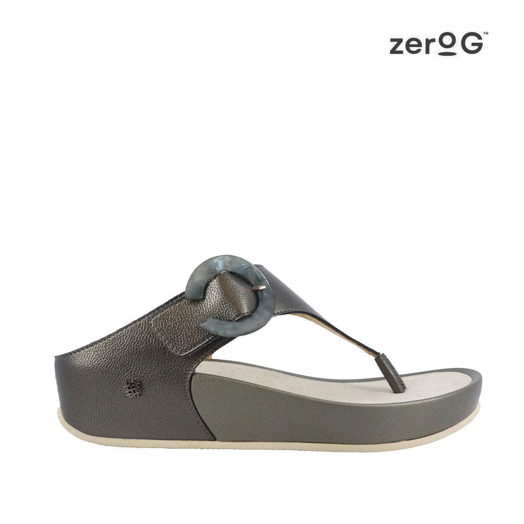 Sandalias flats Jamy para mujer color pewter