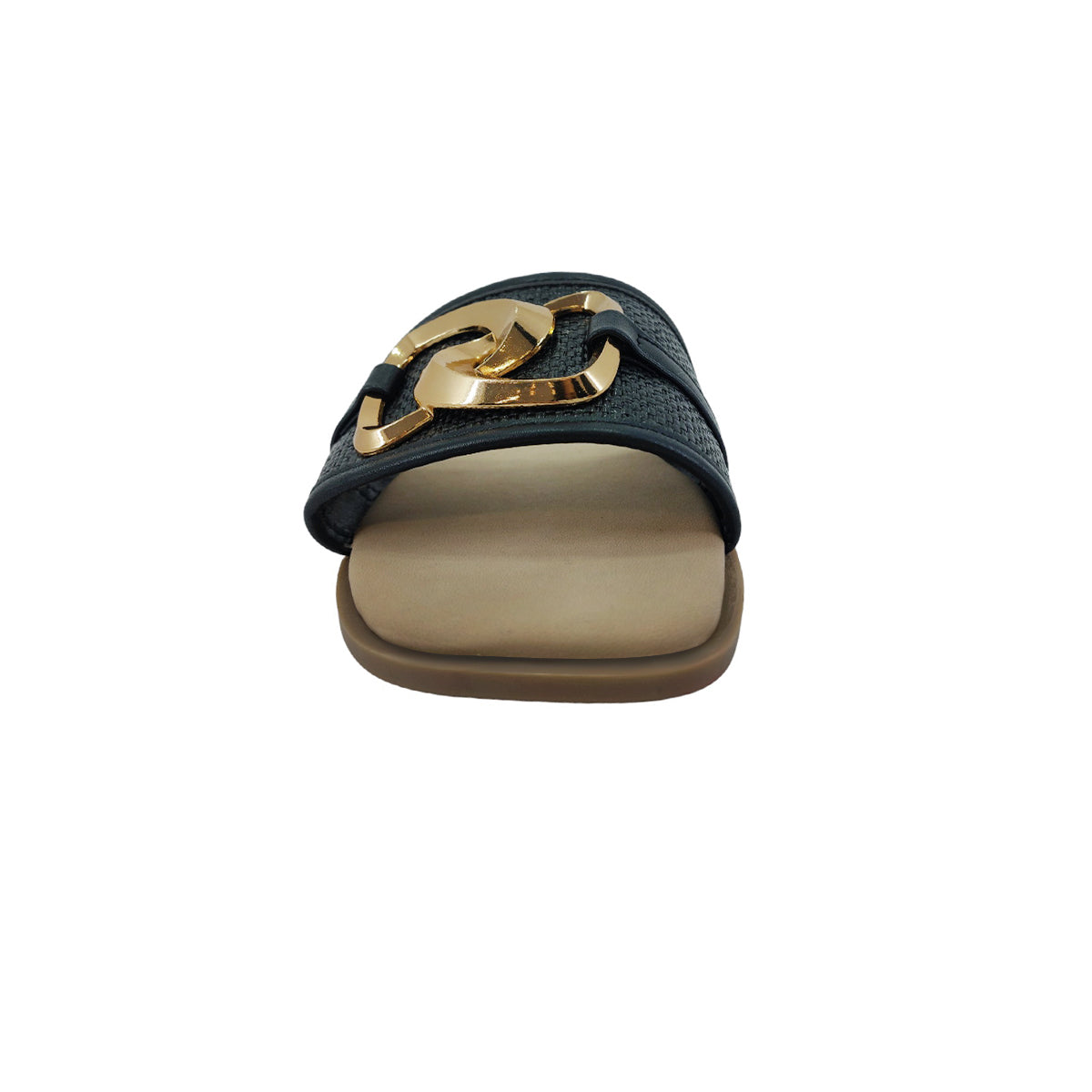 Sandalias flats Gio negro para mujer