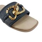 Sandalias flats Gio negro para mujer