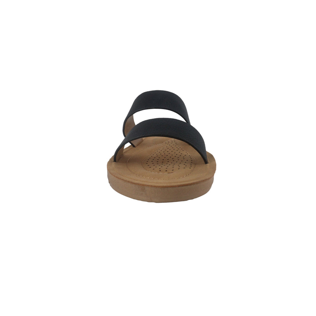 Sandalias flats Malena negro para mujer