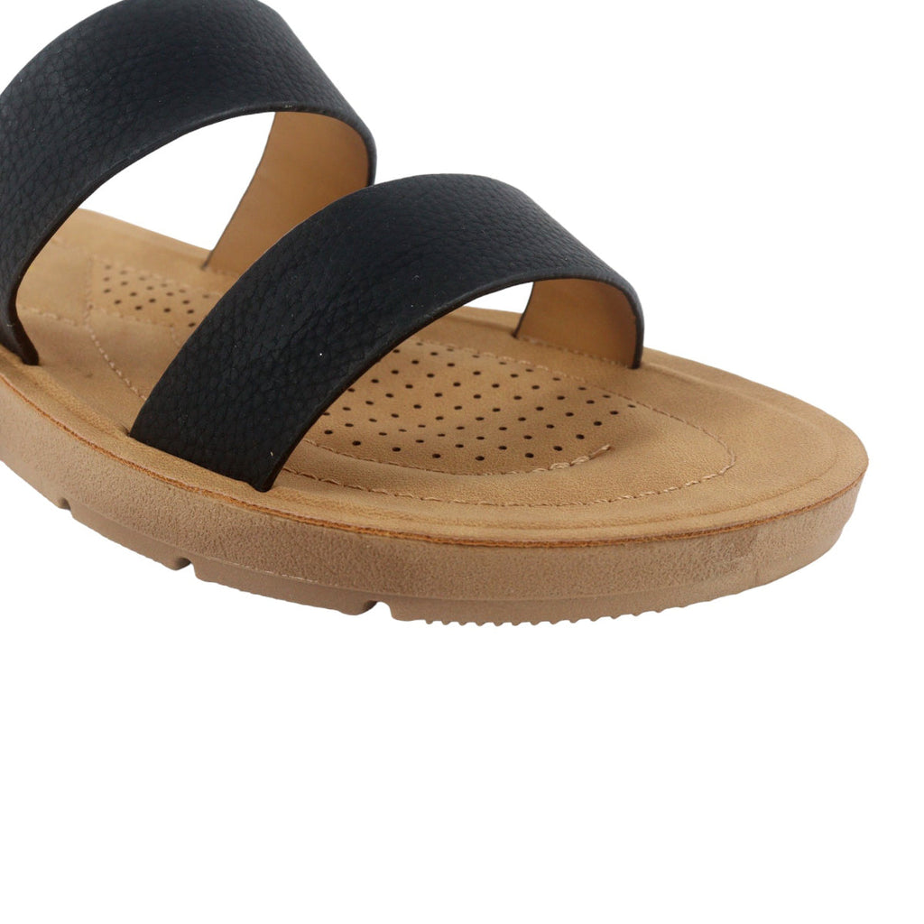 Sandalias flats Malena negro para mujer