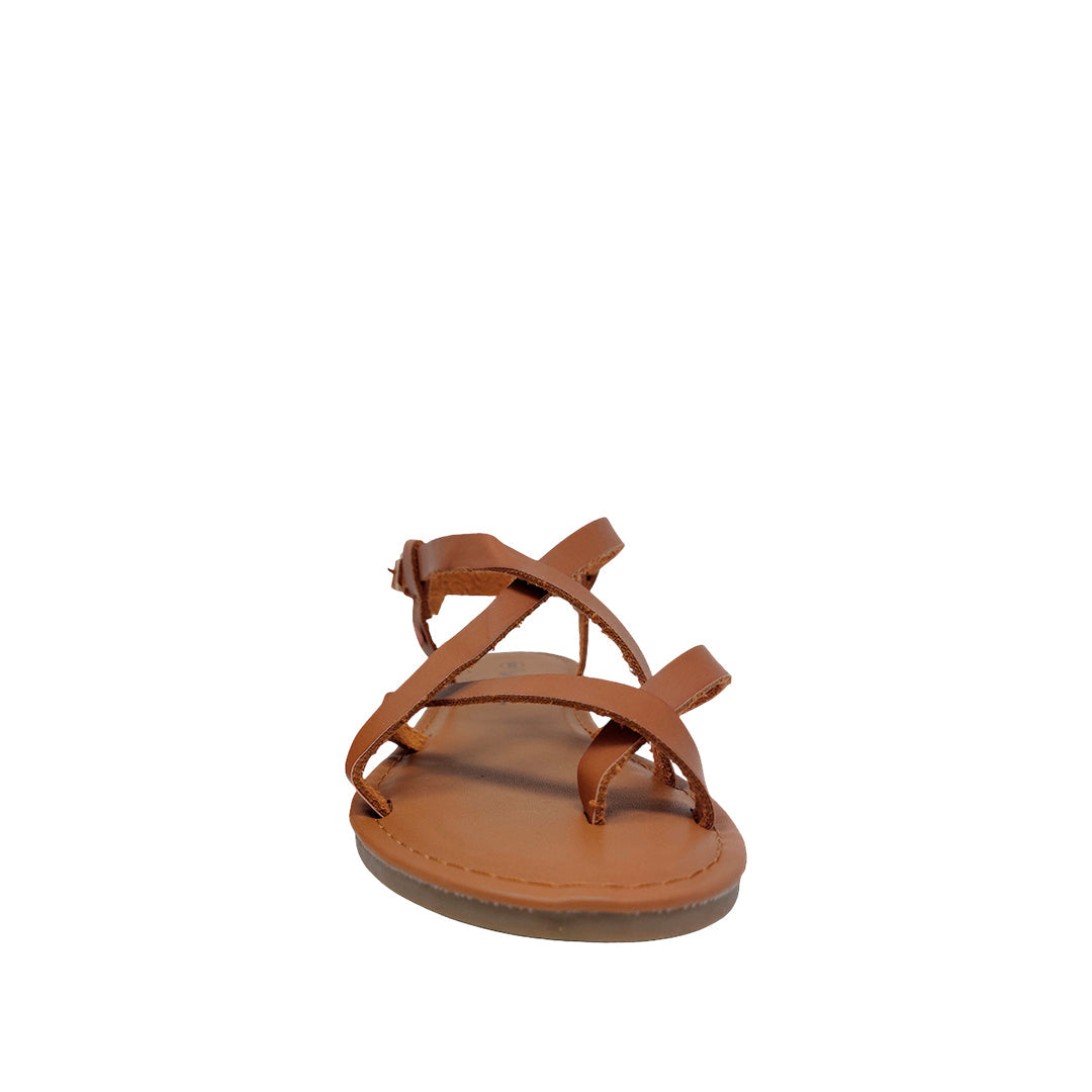 Sandalias flats Romina tan para mujer