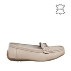 Mocasines Nelly beige para mujer