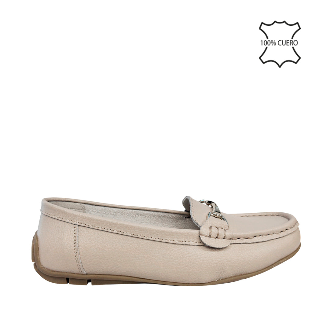 Mocasines Nelly beige para mujer
