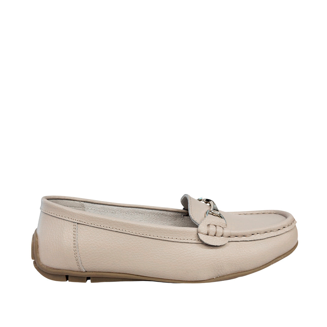 Mocasines Nelly beige para mujer