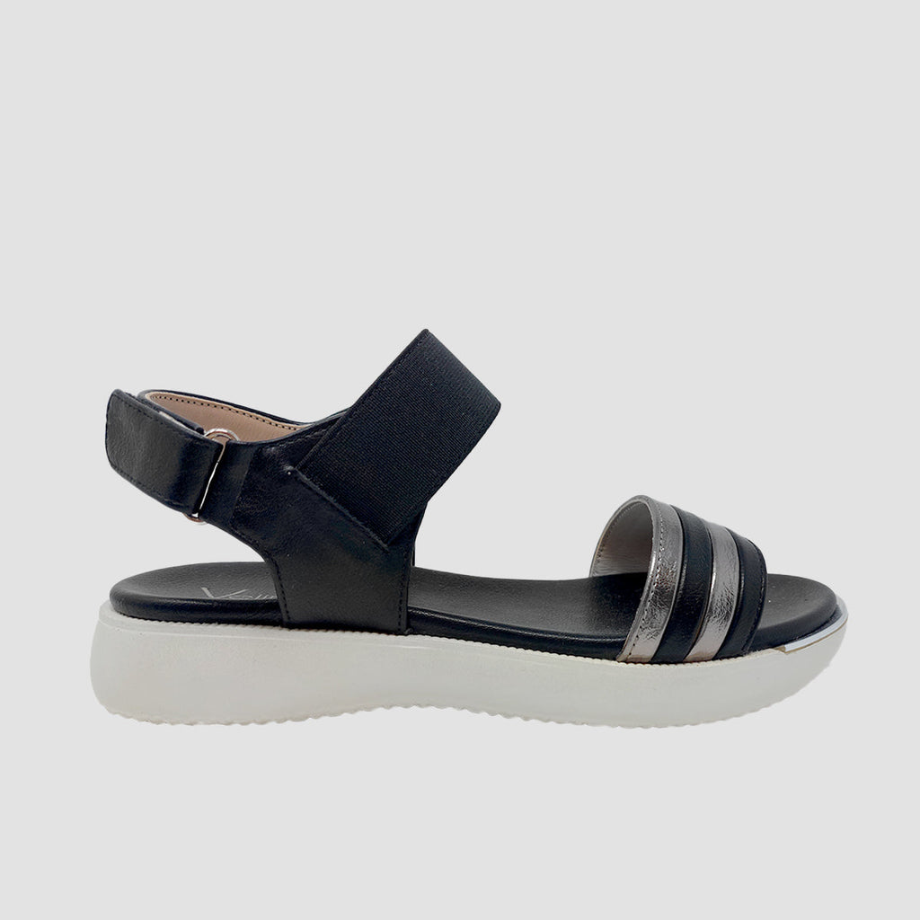 Sandalias flats Lena negro para mujer