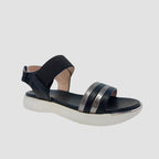 Sandalias flats Lena negro para mujer
