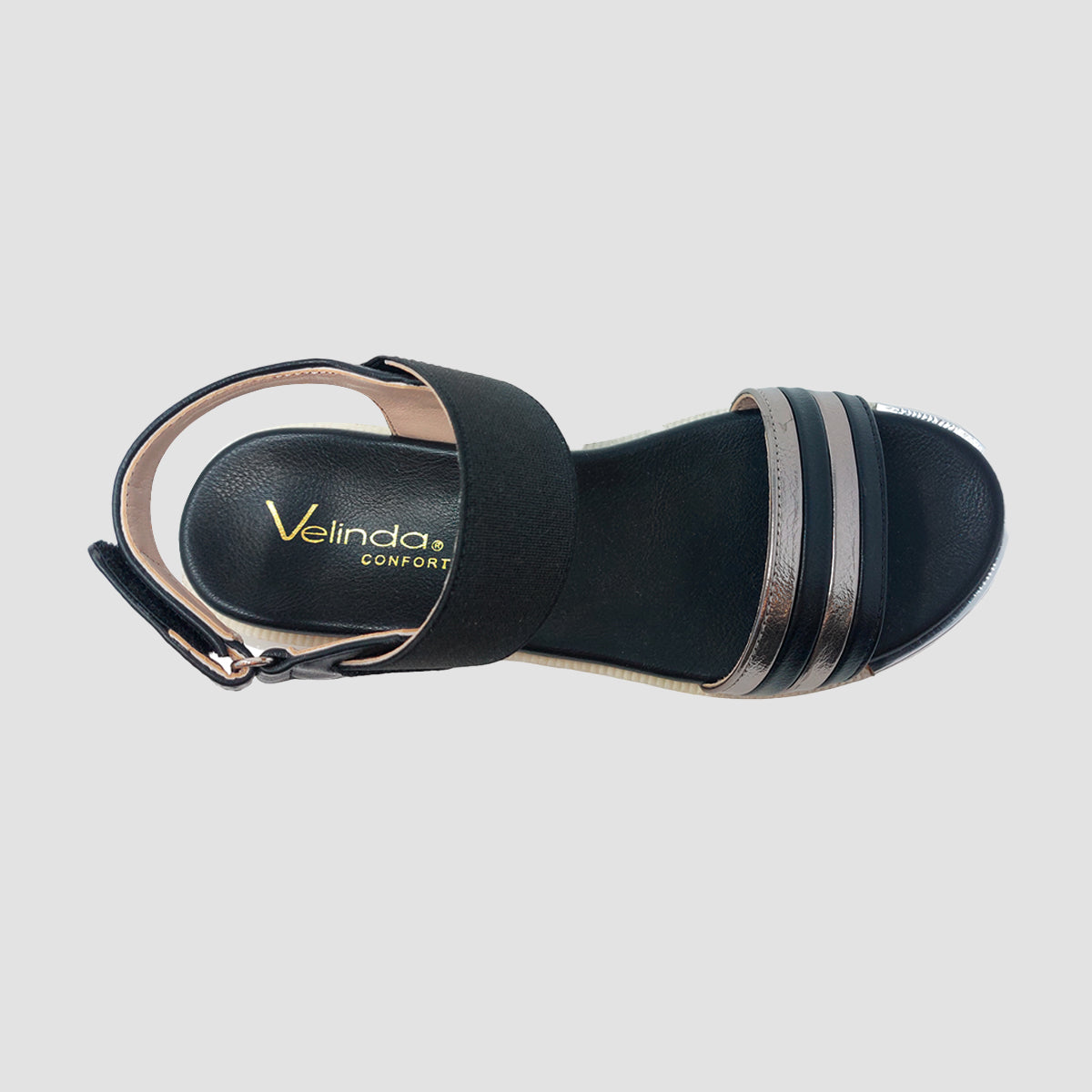 Sandalias flats Lena negro para mujer