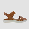 Sandalias flats Lena tan para mujer