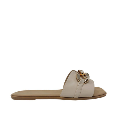 Sandalias flats Mariam hueso para mujer