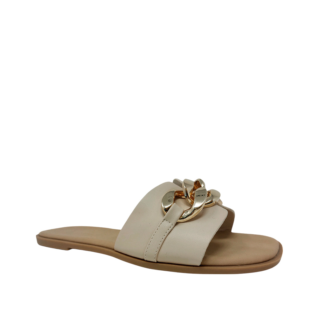 Sandalias flats Mariam hueso para mujer