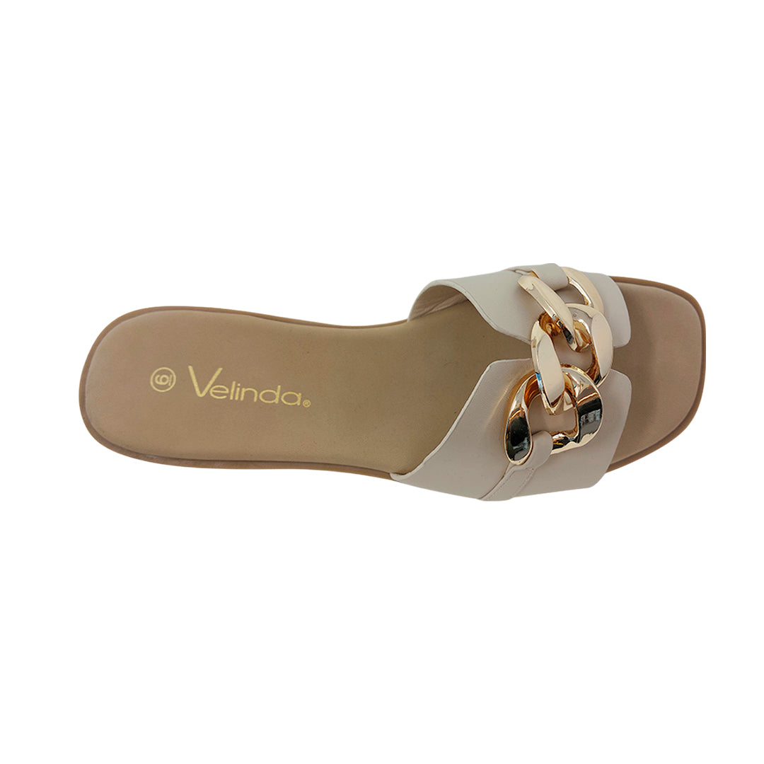 Sandalias flats Mariam hueso para mujer
