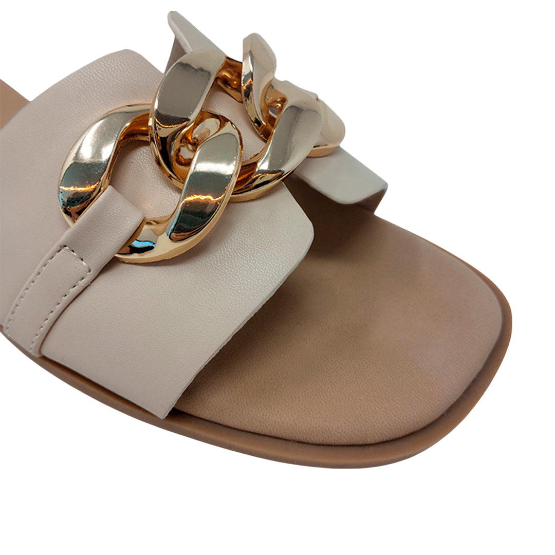 Sandalias flats Mariam hueso para mujer