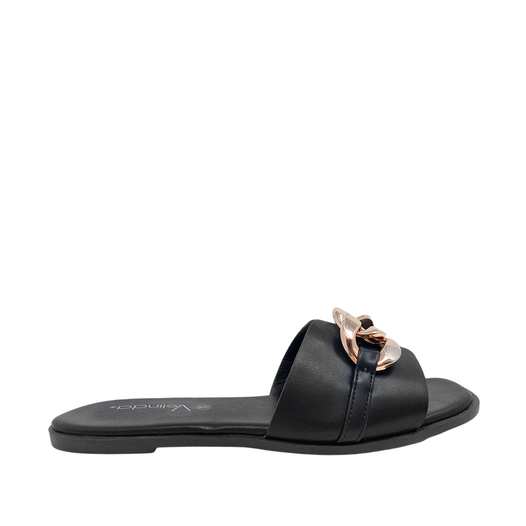 Sandalias flats Mariam negro para mujer