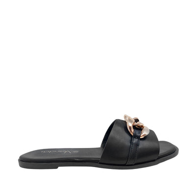 Sandalias flats Mariam negro para mujer