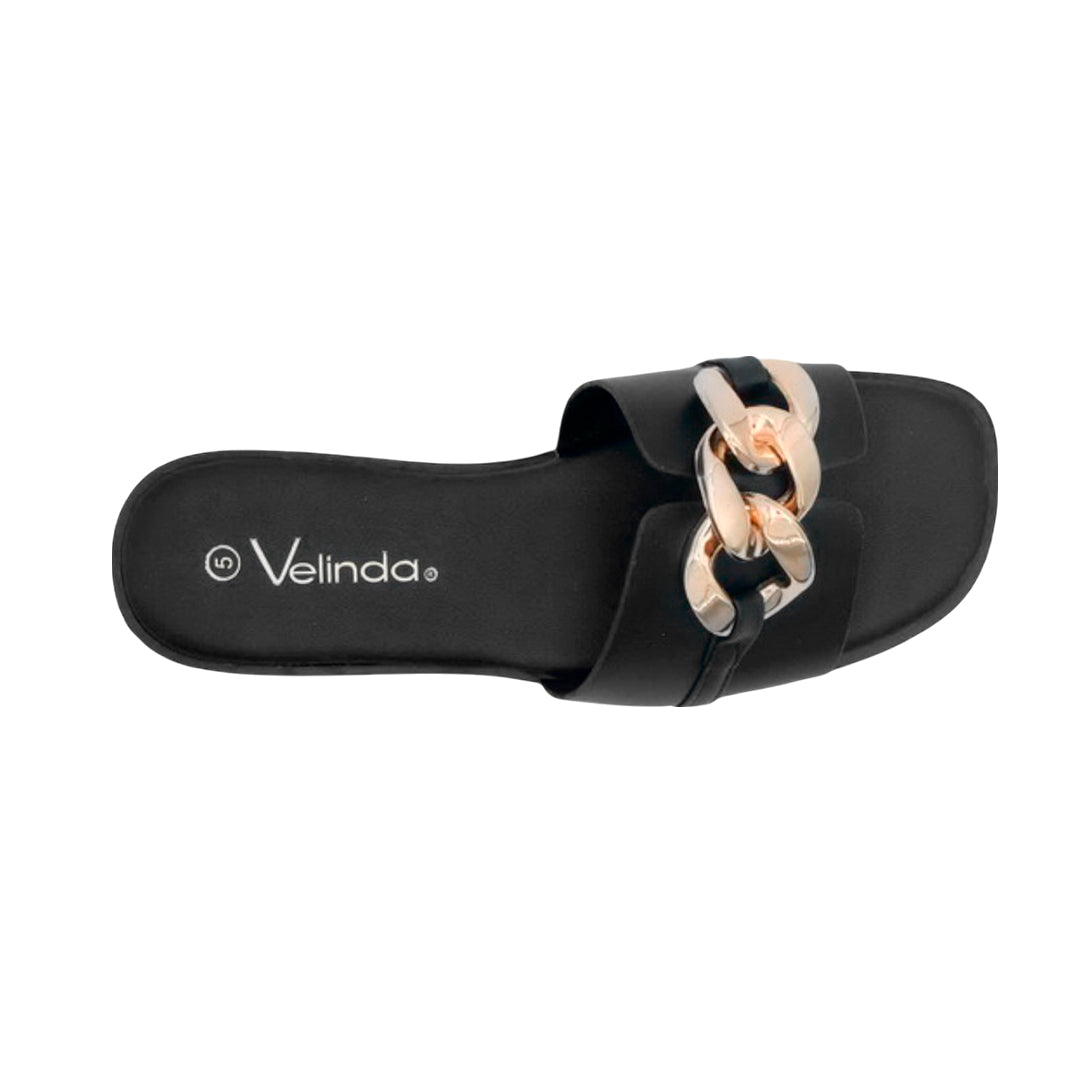 Sandalias flats Mariam negro para mujer