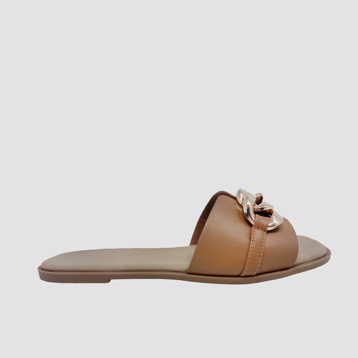 Sandalias flats Mariam tan para mujer
