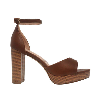 Sandalias de tacón Meryl para mujer color tan