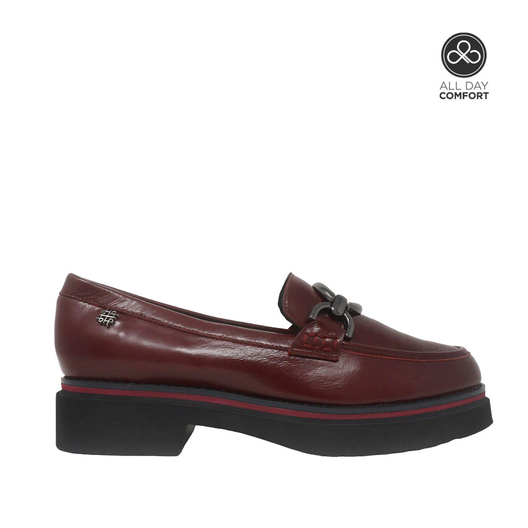 Mocasines Mikkaela para mujer color burgundy